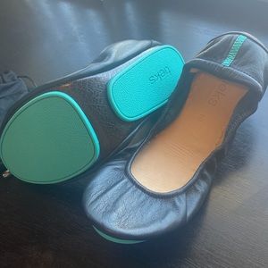 Black Tieks - never worn at all - size 10 - black ballet flats